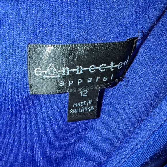 Connected Apparel Blue Sleeveless Sheath Dress Midi - Picture 2 of 7